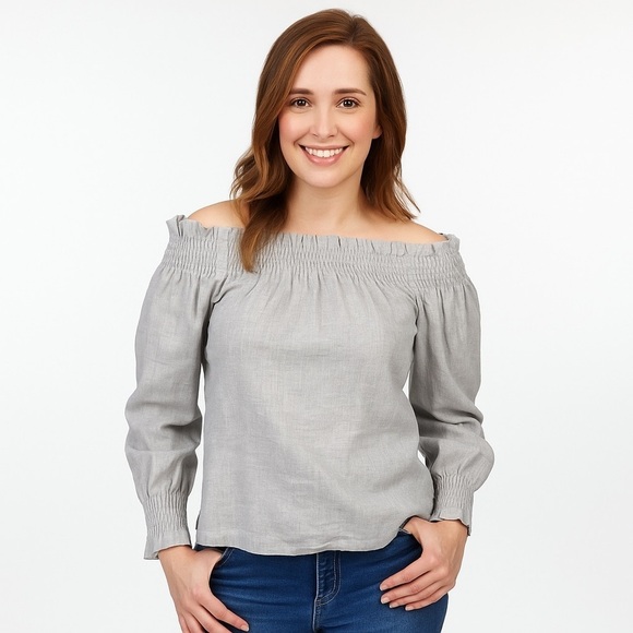 LOFT Tops - Loft Gray Off the Shoulder Top Size XXSP